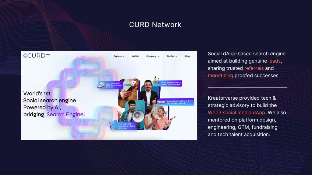 CURD Network - A web3 social media dApp in partnership with Kreatorverse